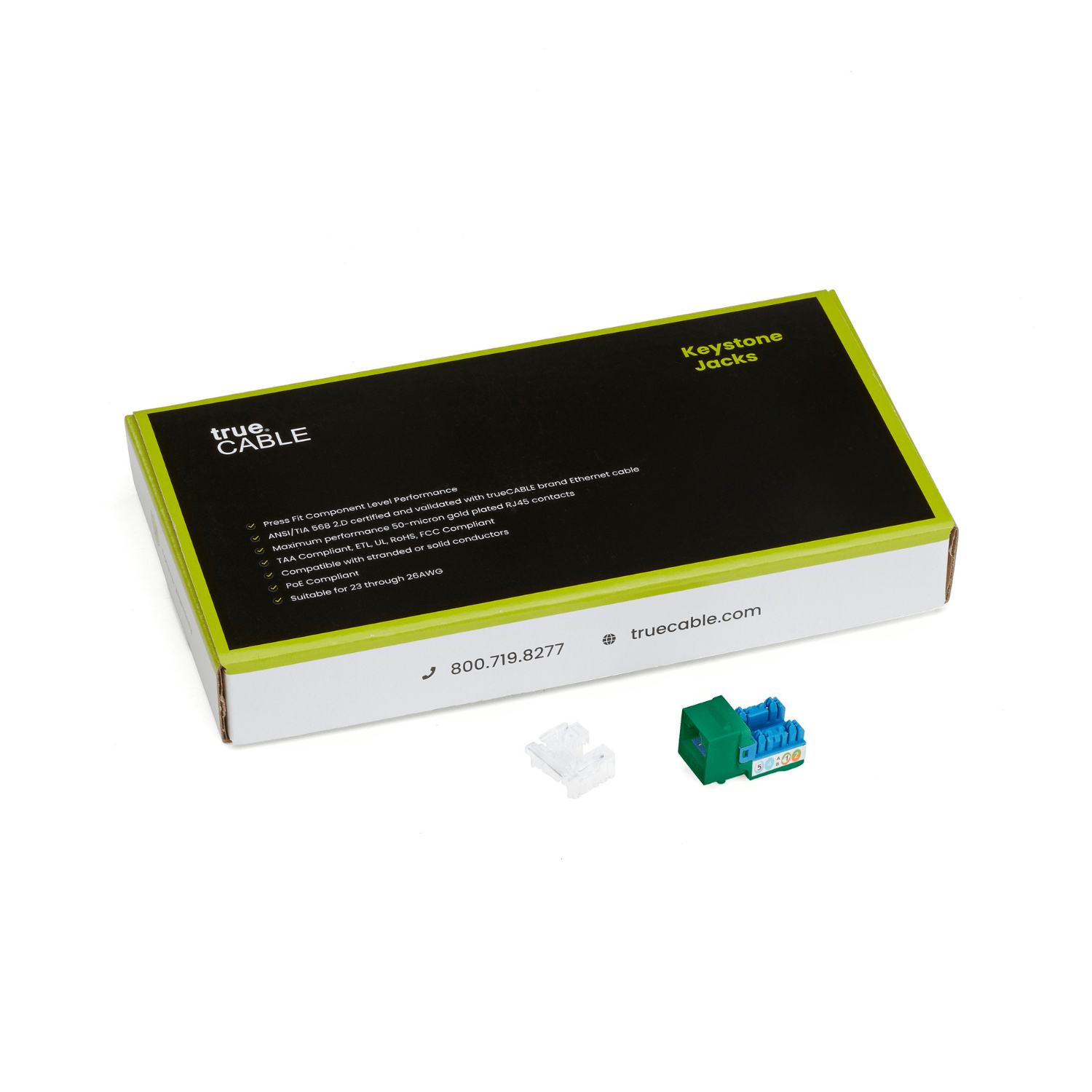 Cat5e Punch Down Keystone Jack | Unshielded | 24pc | Packaging | Green