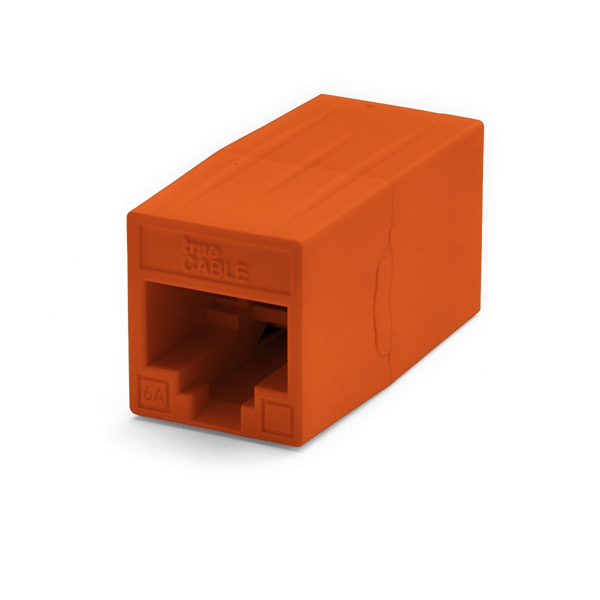 Cat6A Inline Coupler | Unshielded | Orange | 2pc | front
