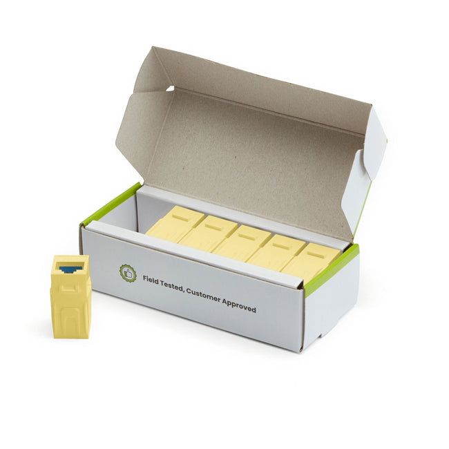 Cat6 Keystone Jack Coupler | Unshielded | Yellow | 6 Piece | open box