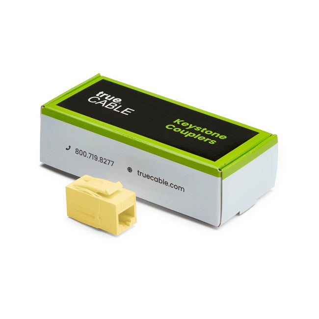 Cat6 Keystone Jack Coupler | Unshielded | Yellow | 6 Piece | closed box