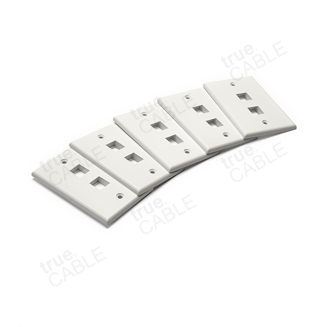 Single Gang Wall Plates - 2 Port / 5pc