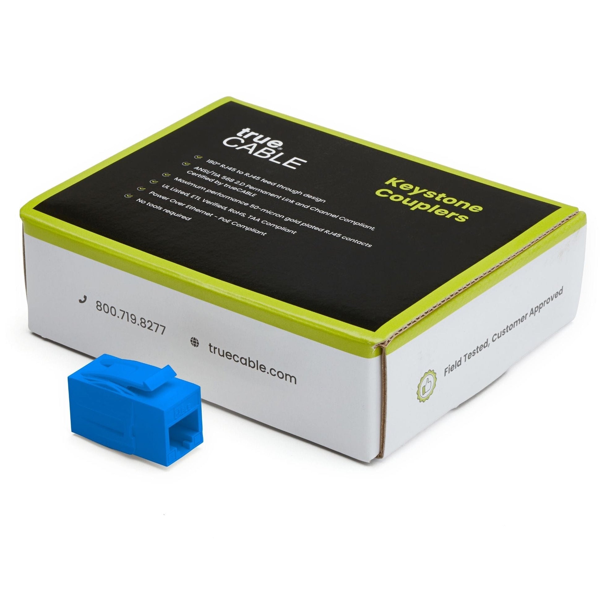 Cat6 Keystone Jack Coupler | Unshielded | Blue | 12 Piece | closed box