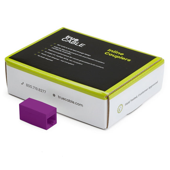 Cat6 Inline Coupler | Unshielded | Purple | 12pc | closed box