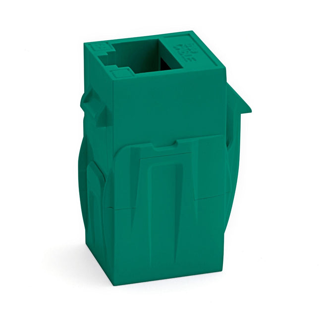 Cat6A Keystone Jack Couplers | Unshielded | 2 Piece | Green | standing up 