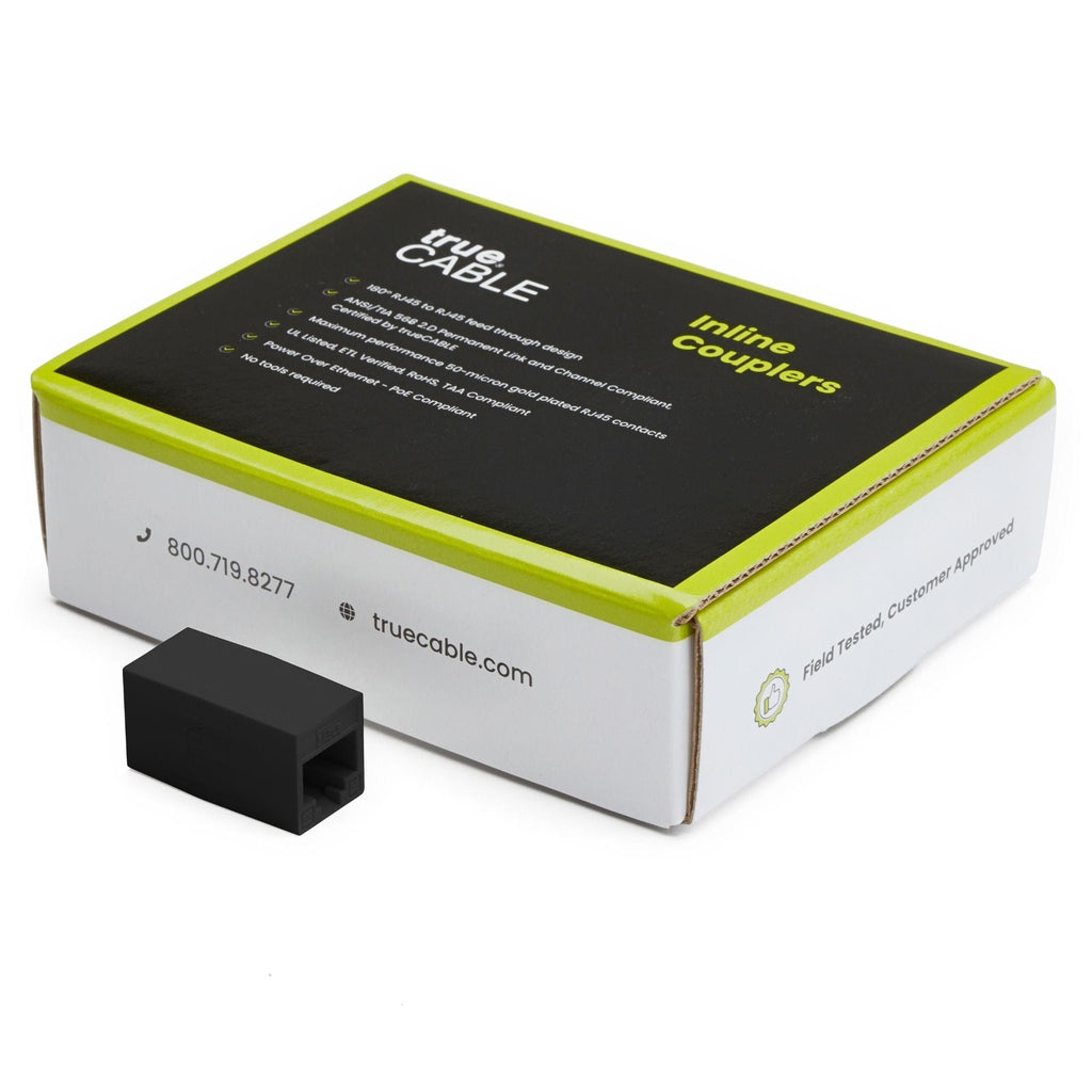 Cat6 Inline Coupler | Unshielded | Black | 12pc | closed box