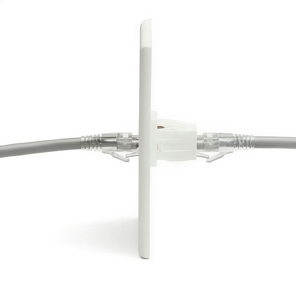 Cat6A Keystone Jack Couplers | Unshielded | 2 Piece | White | coupler in wall plate