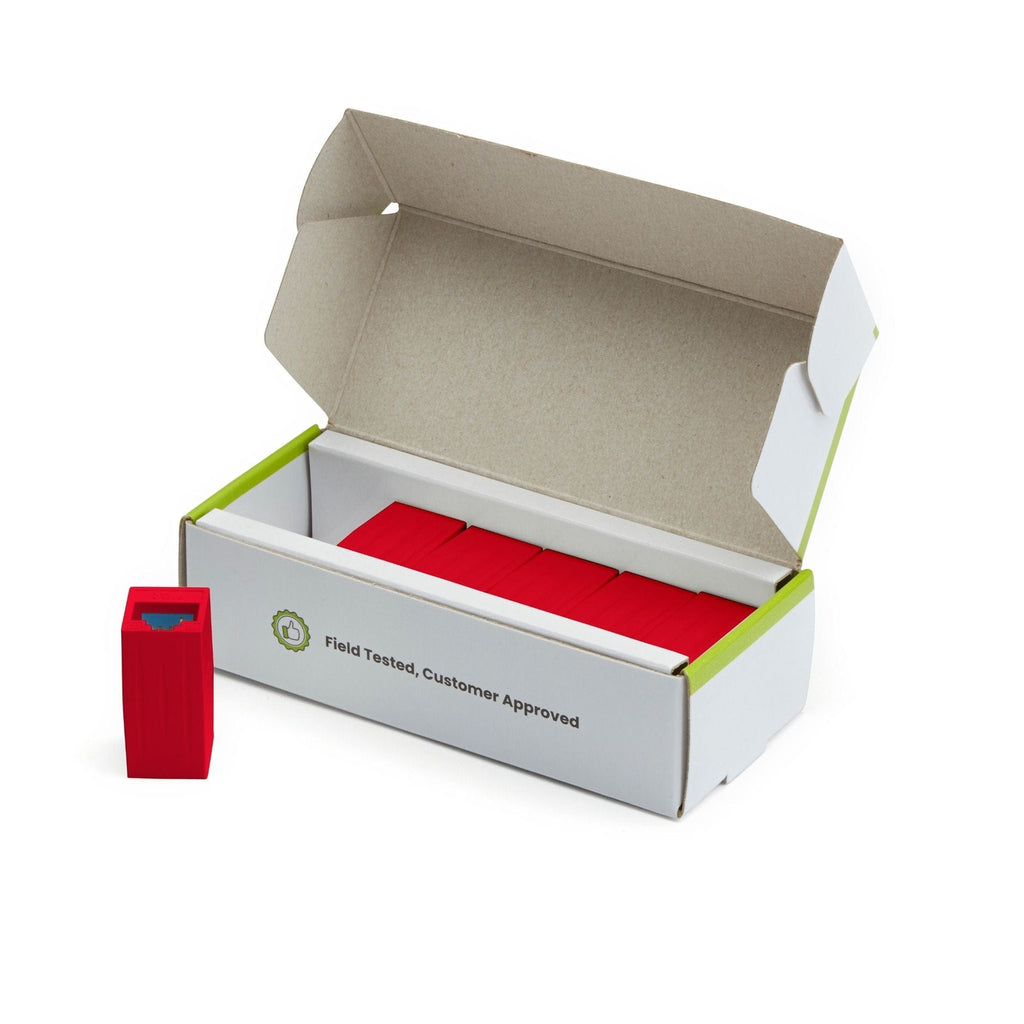 Cat6A Inline Coupler | Unshielded | Red | 6pc | open box