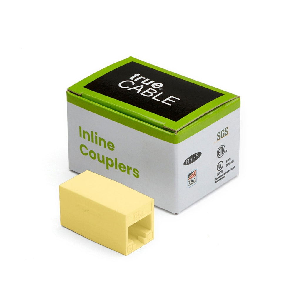 Cat6 Inline Coupler | Unshielded | Yellow | 2pc | closed box
