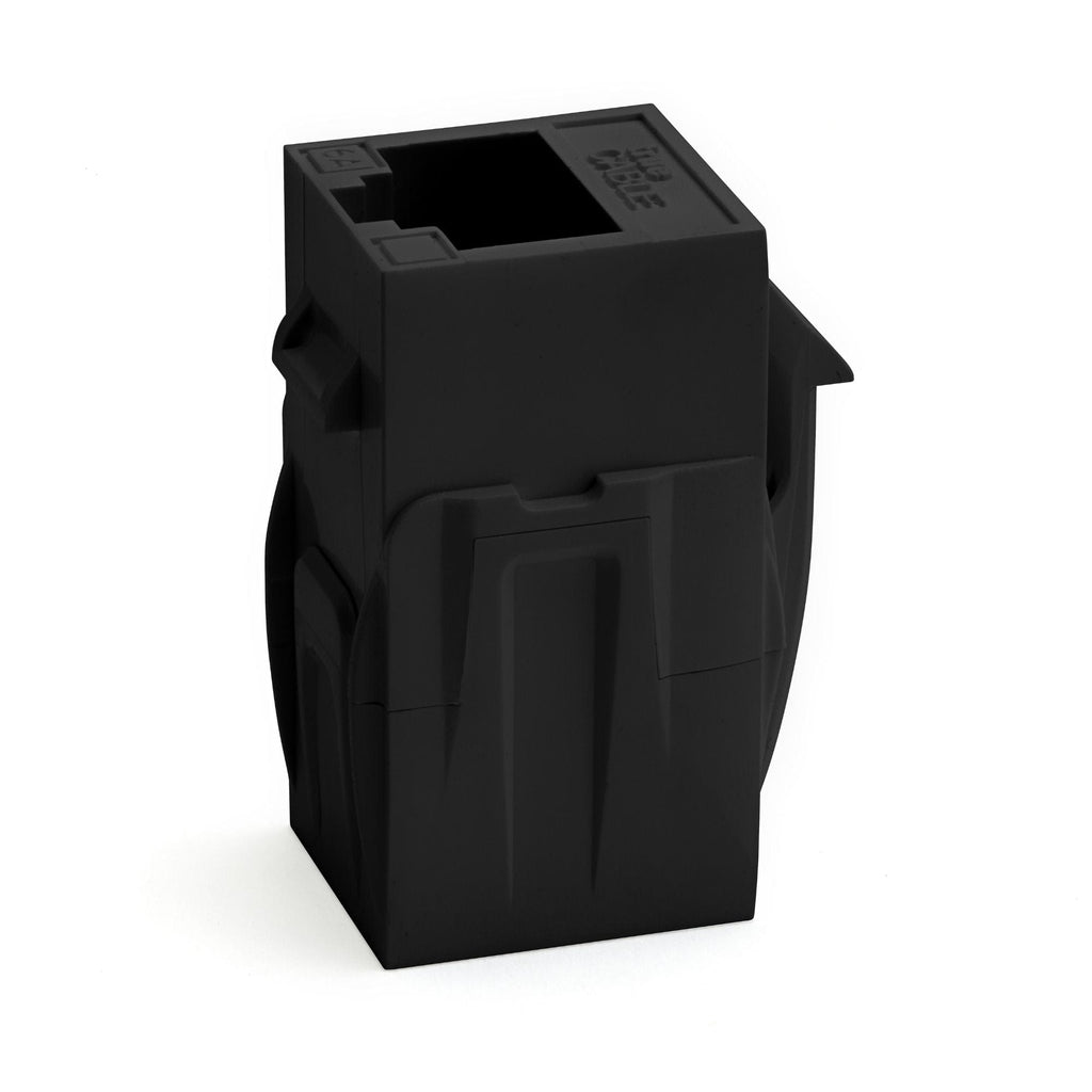 Cat6A Keystone Jack Couplers | Unshielded | 12 Piece | Black | standing up 
