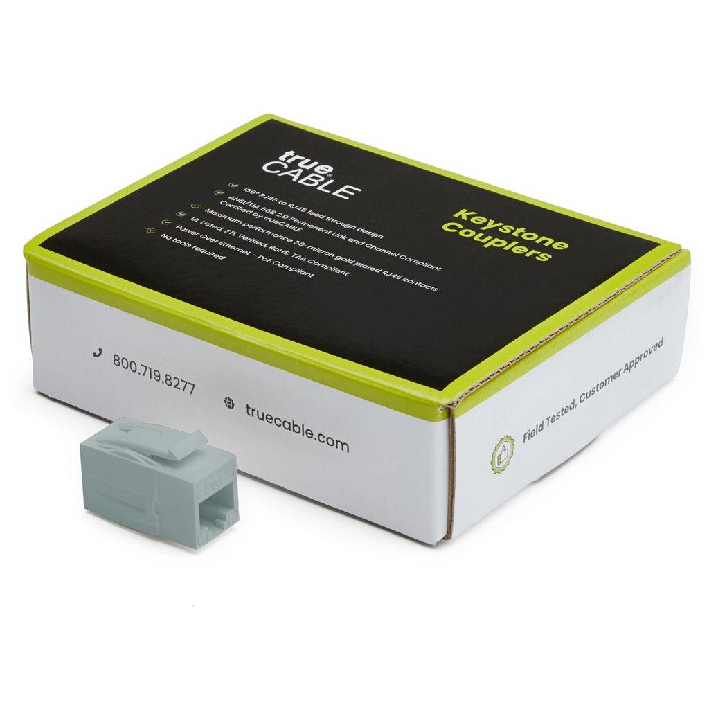 Cat6 Keystone Jack Coupler | Unshielded | Gray | 12 Piece | closed box