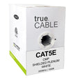 Cat5e Shielded Plenum Ethernet Cable White 1000ft trueCABLE Box Front