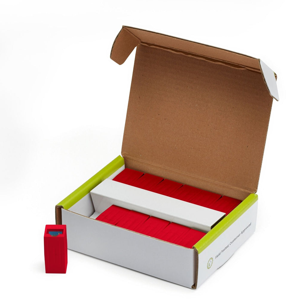 Cat6A Inline Coupler | Unshielded | Red | 12pc | open box