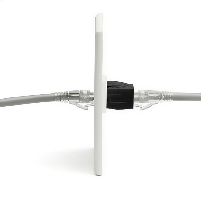 Cat6A Keystone Jack Couplers | Unshielded | 2 Piece | Black | coupler in wall plate