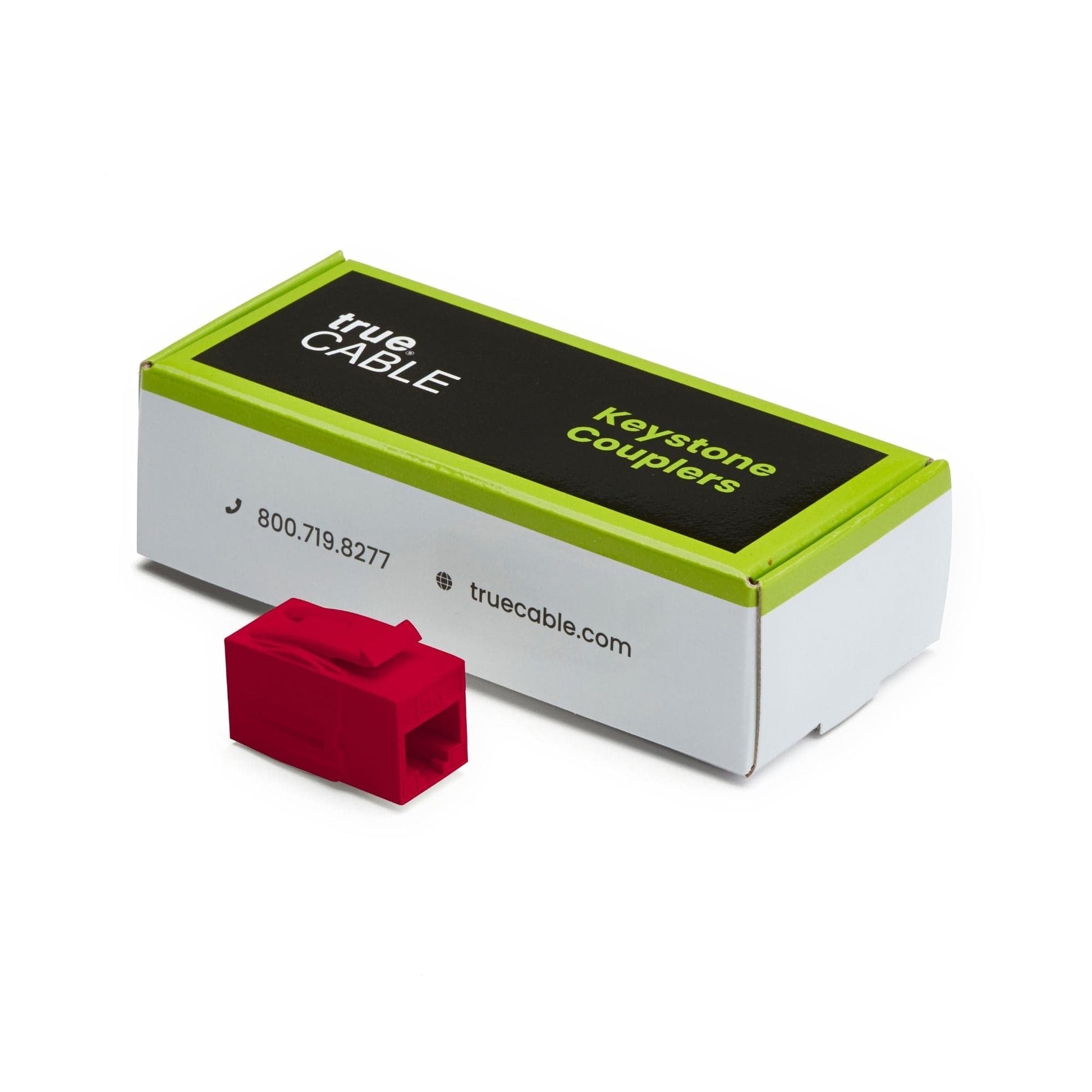 Cat6 Keystone Jack Coupler | Unshielded | red | 6 Piece | closed box