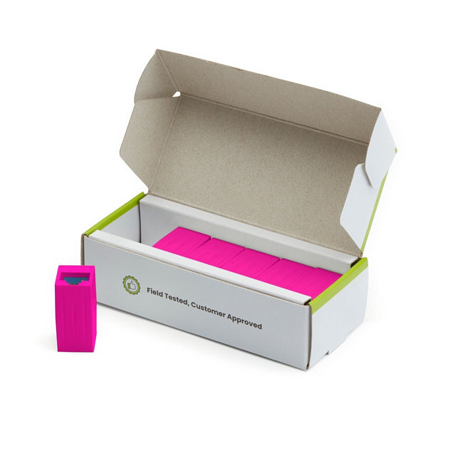 Cat6A Inline Coupler | Unshielded | Pink | 6pc | open box