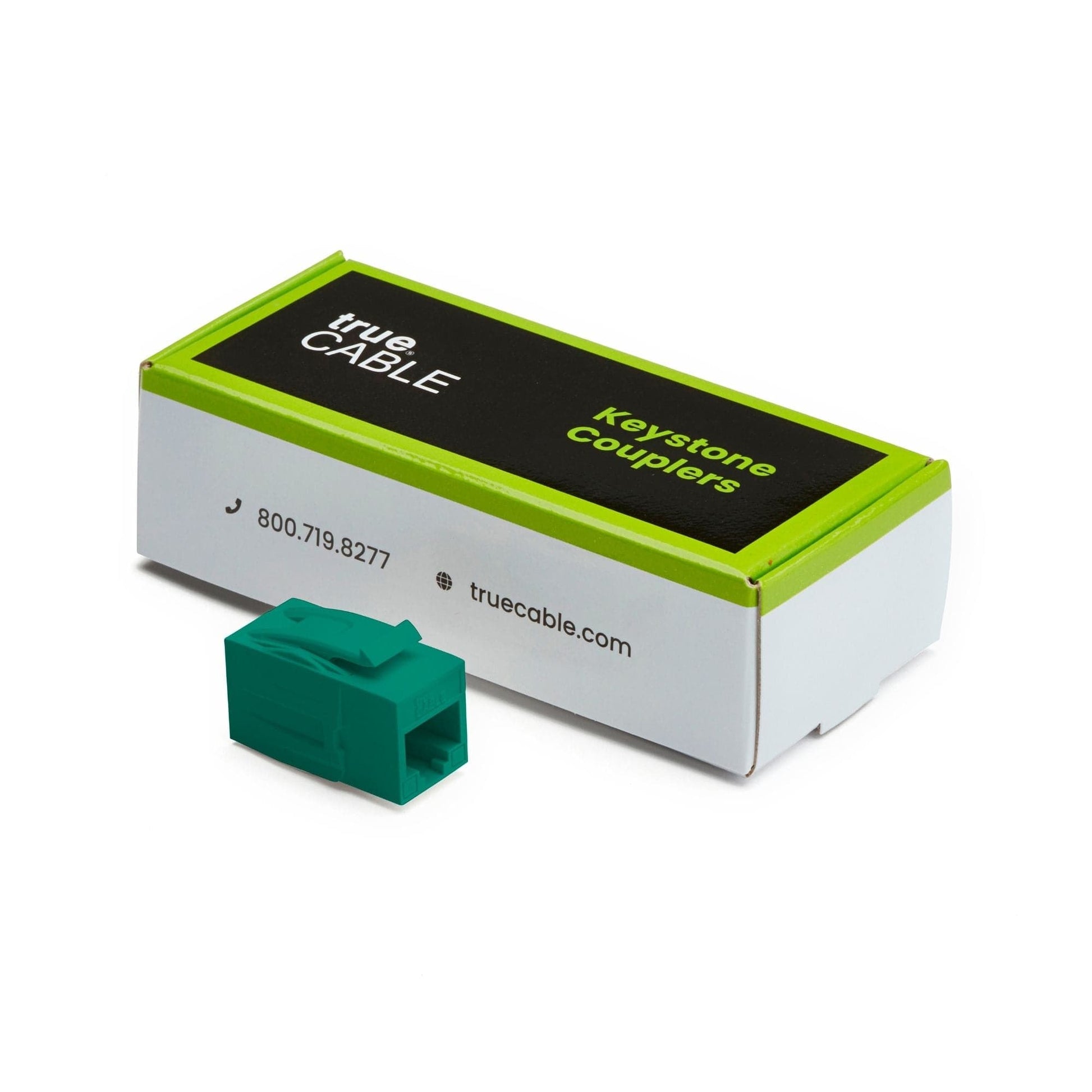 Cat6 Keystone Jack Coupler | Unshielded | Green | 6 Piece | closed box