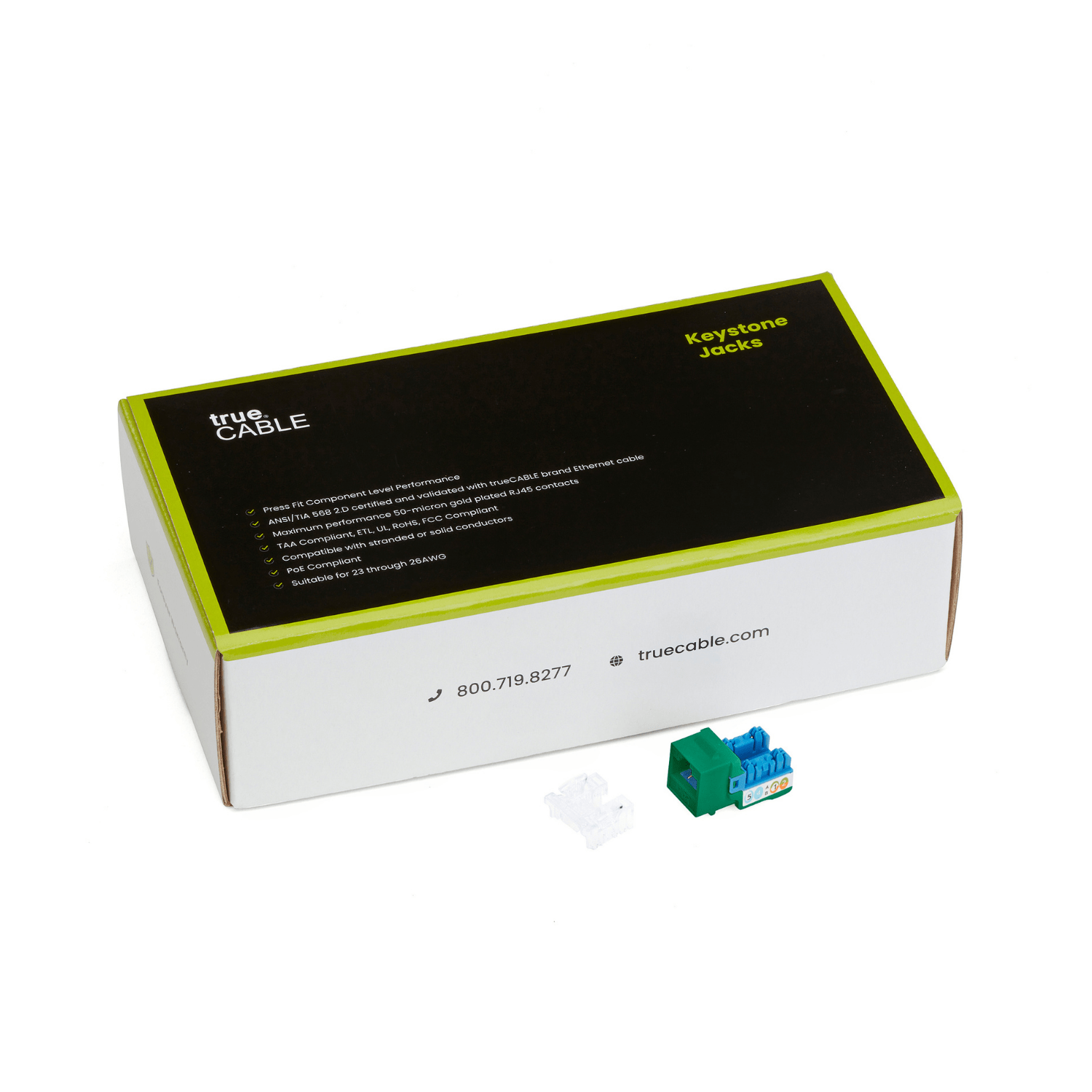 Cat5e Punch Down Keystone Jack | Unshielded | 48pc | Packaging | Green