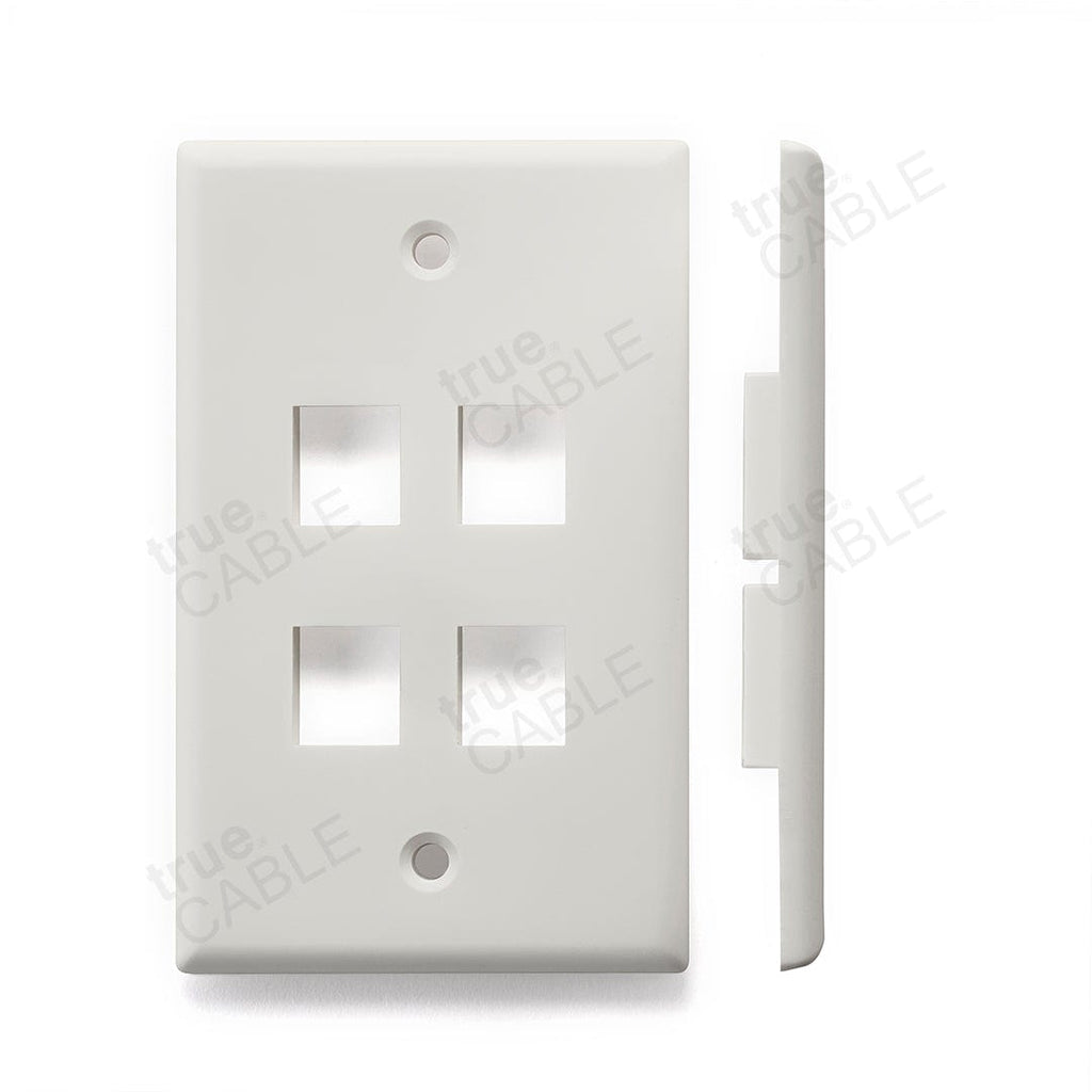 Single Gang Wall Plate - 4 port