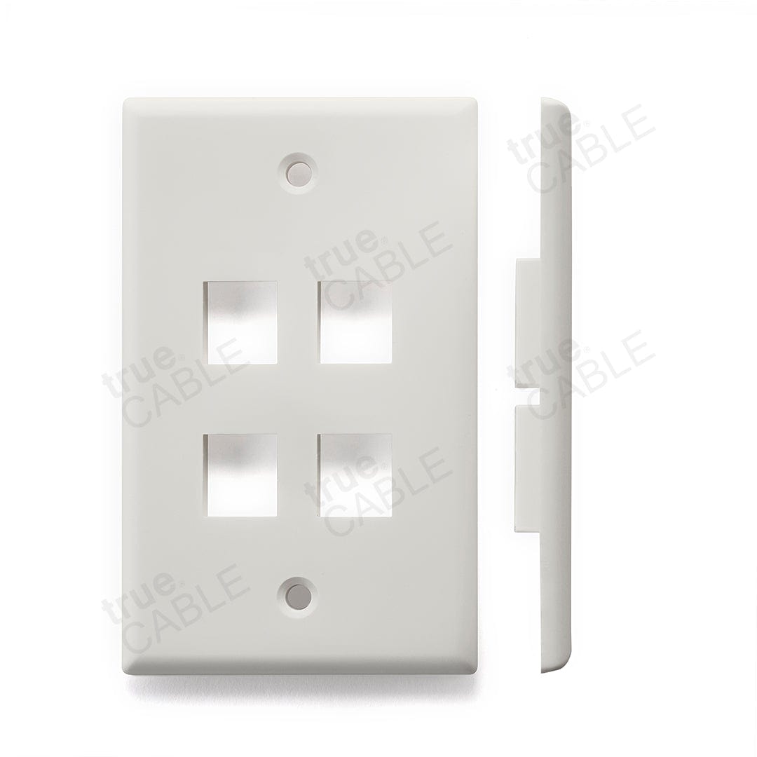 Single Gang Wall Plate - 4 port