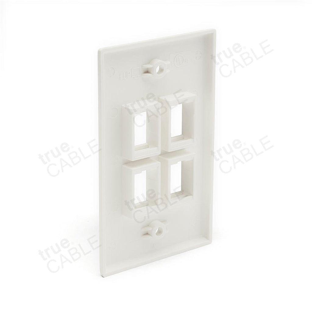 Single Gang Wall Plate - 4 port
