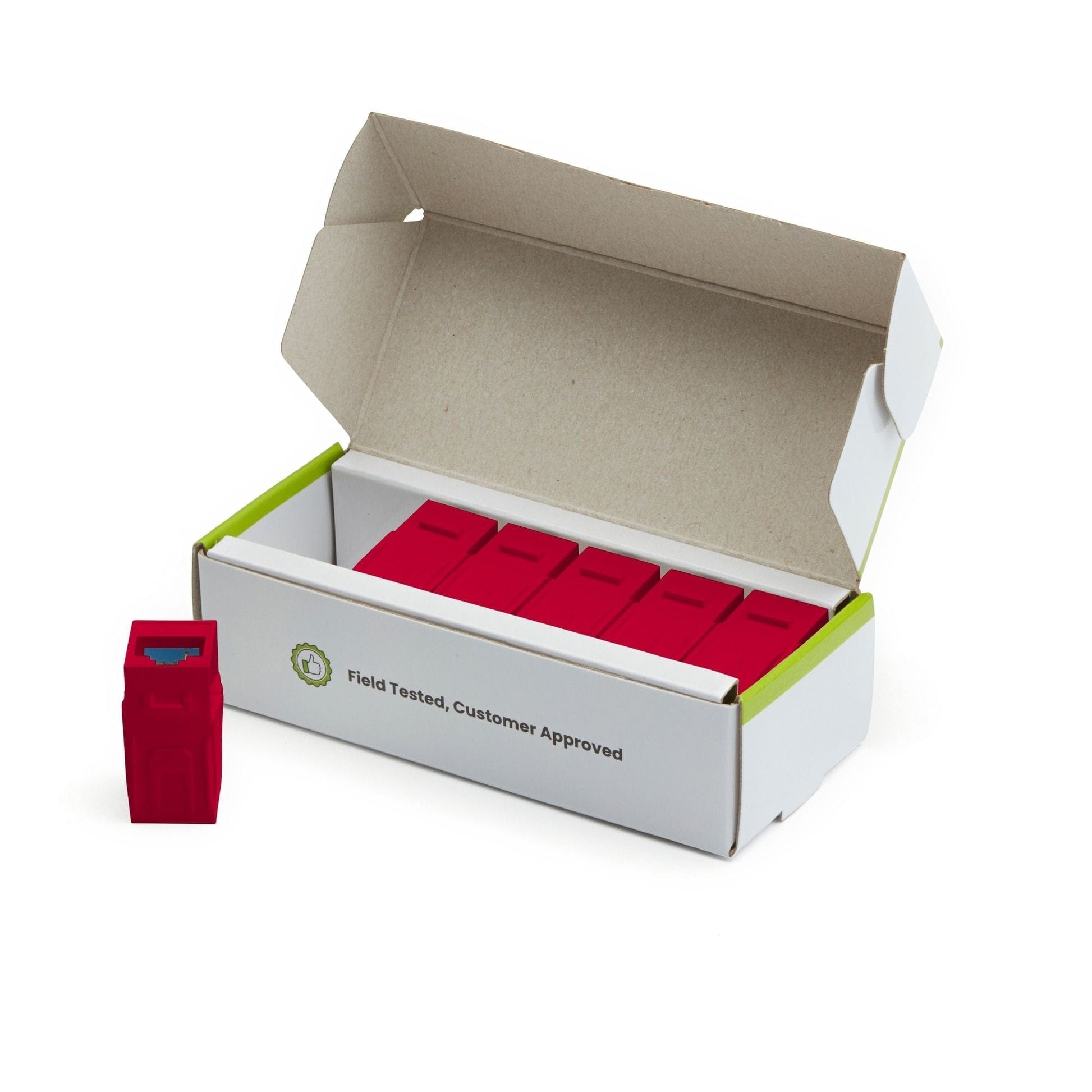 Cat6 Keystone Jack Coupler | Unshielded | red | 6 Piece | open box