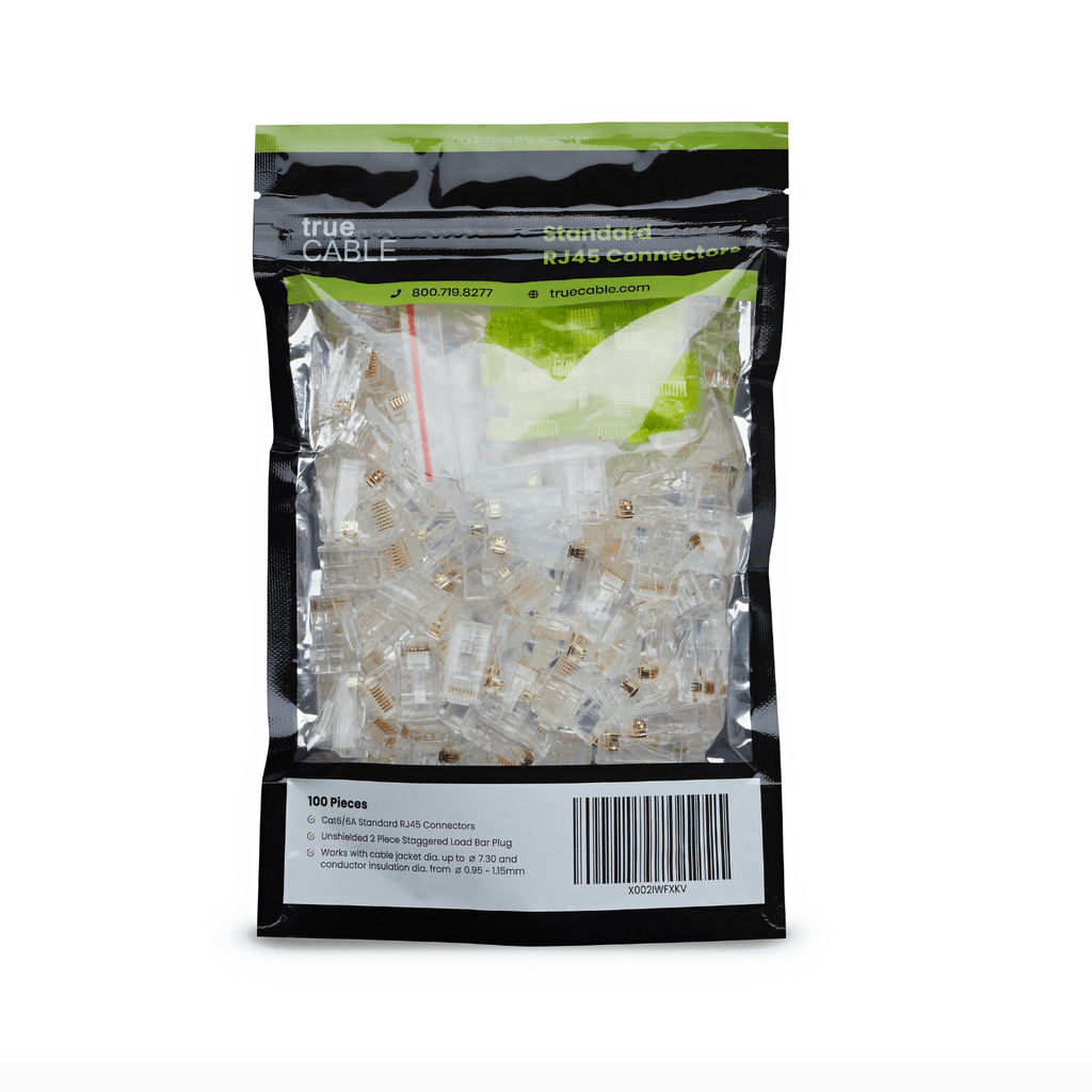 Cat6 Cat6A Standard RJ45 Connectors | Unshielded | 100pc | Front