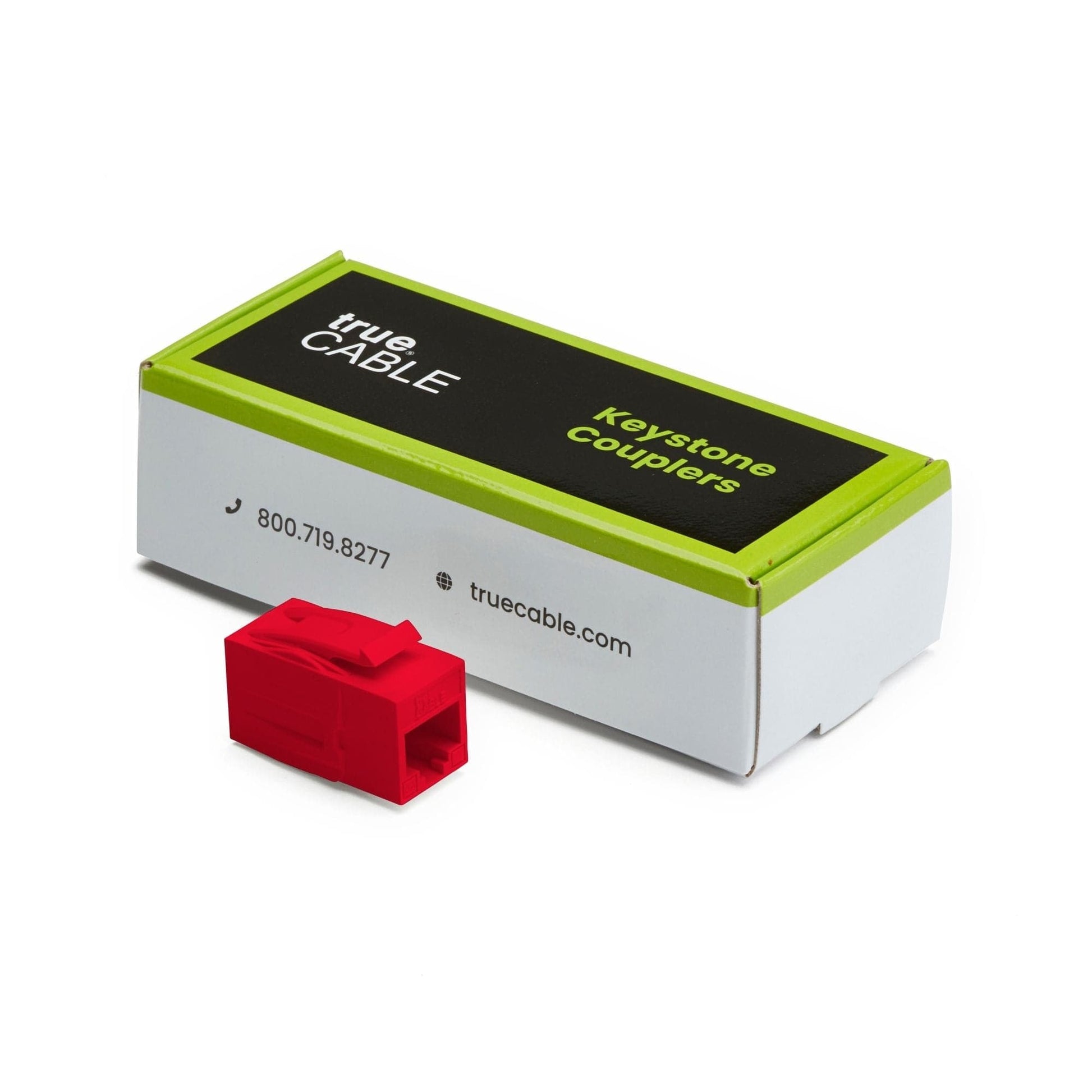 Cat6A Keystone Jack Couplers | Unshielded | 6 Piece | Red | closed box