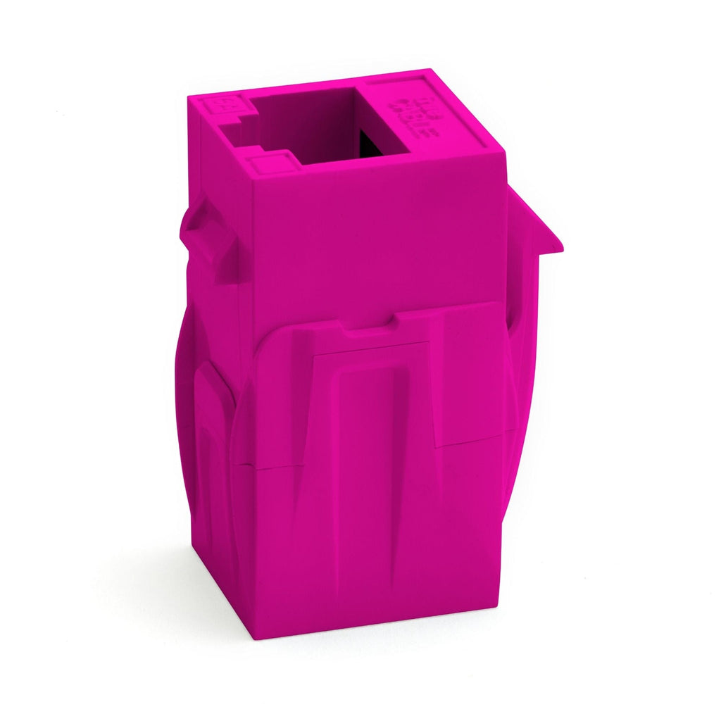 Cat6A Keystone Jack Couplers | Unshielded | 6 Piece | Pink | standing up 