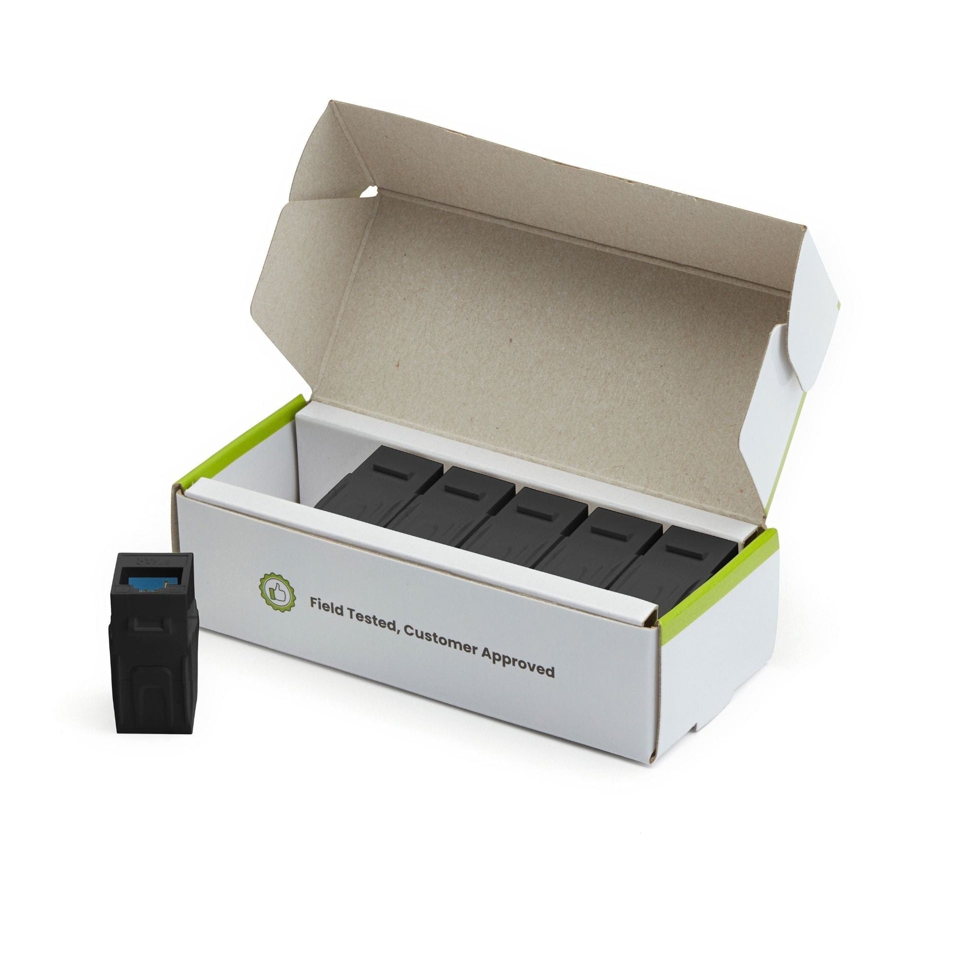 Cat6 Keystone Jack Coupler | Unshielded | Black | 6 Piece | open box