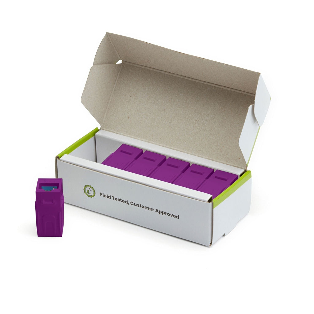 Cat6 Keystone Jack Coupler | Unshielded | Purple | 6 Piece | open box