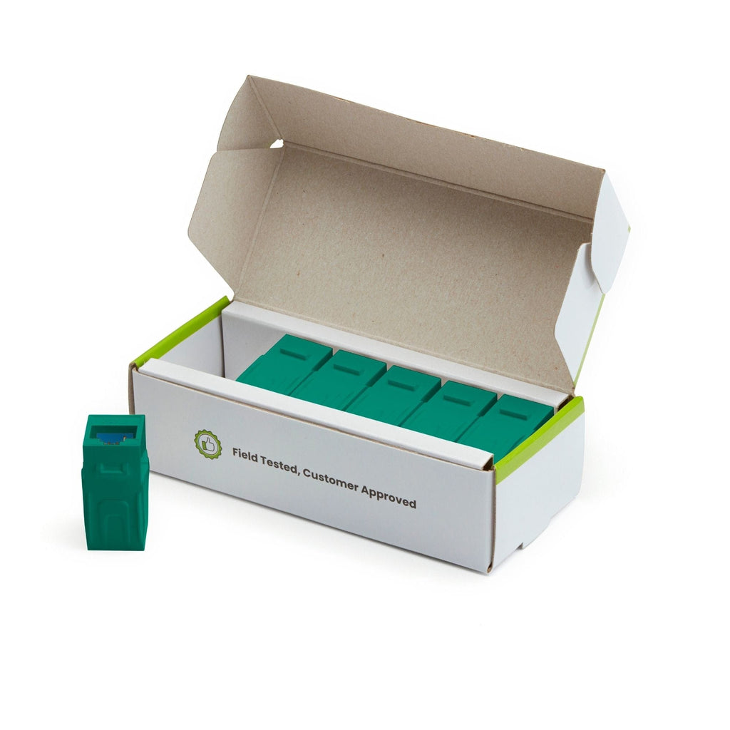 Cat6 Keystone Jack Coupler | Unshielded | Green | 6 Piece | open box