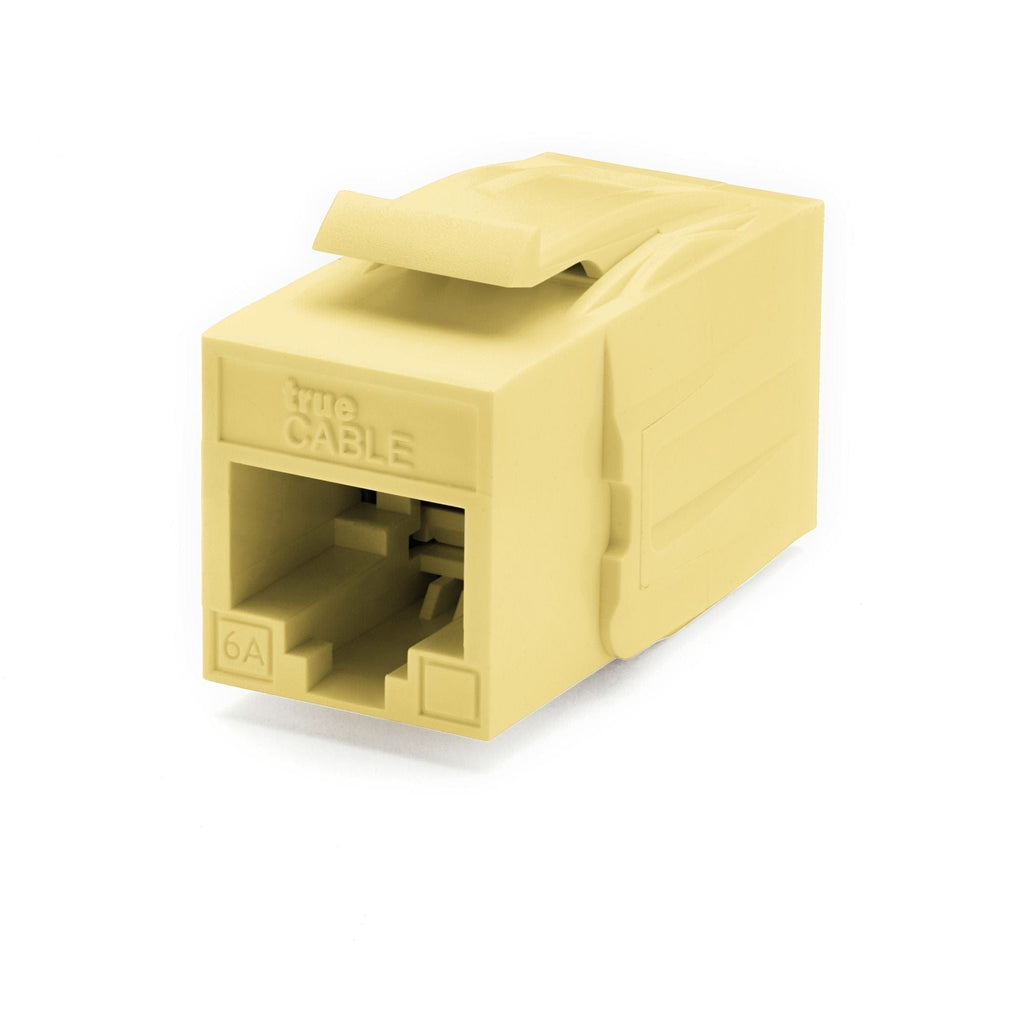 Cat6A Keystone Jack Couplers | Unshielded | 12 Piece | Yellow | front