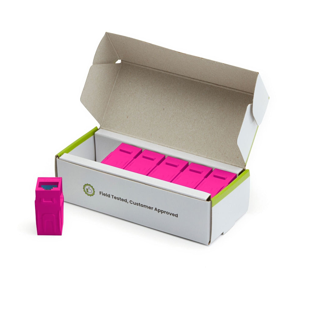 Cat6 Keystone Jack Coupler | Unshielded | Pink | 6 Piece | open box