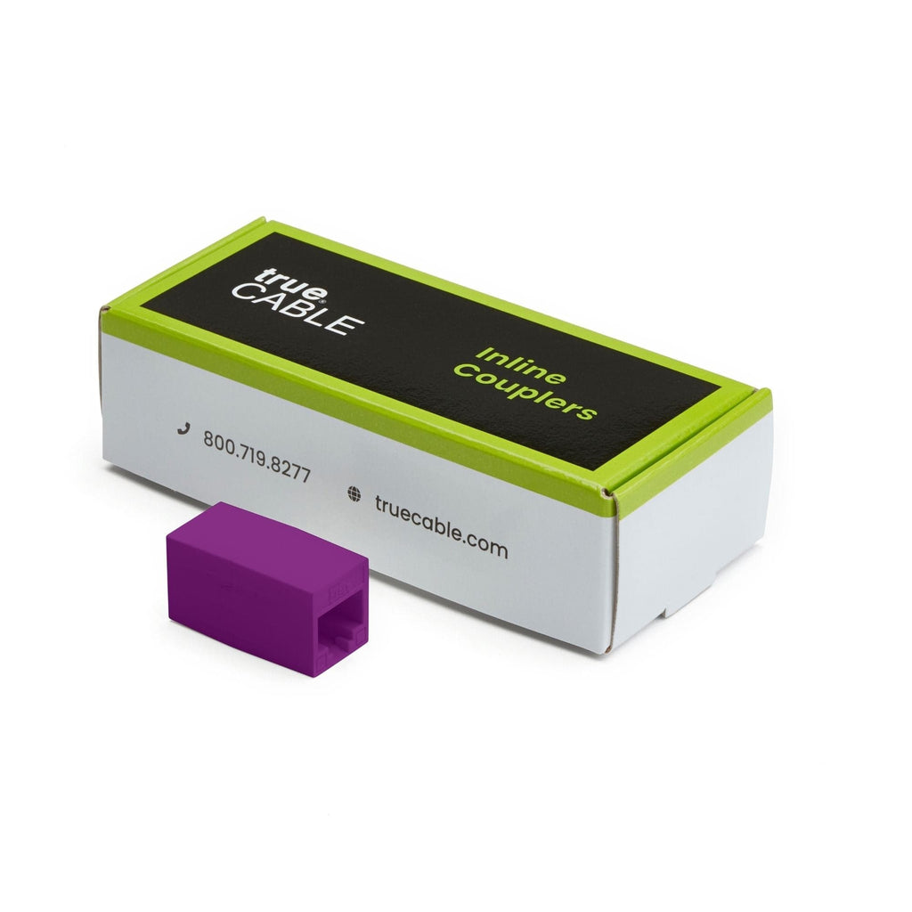 Cat6 Inline Coupler | Unshielded | Purple | 6pc | closed box