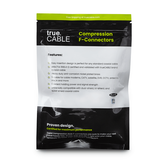RG6 Compression F Connectors | trueCABLE