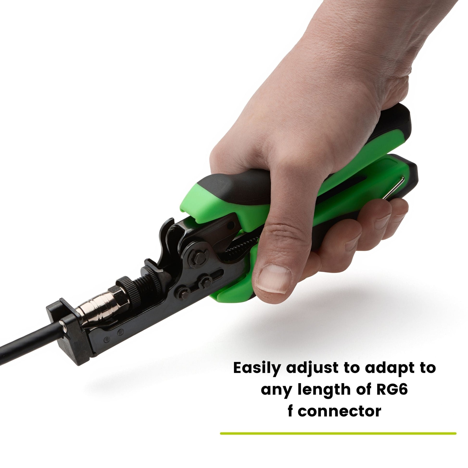 RG6 compression tool, in hands