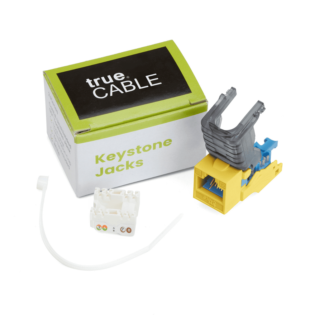 Cat6A Toolless Keystone Jack | Unshielded | 2pc | Yellow