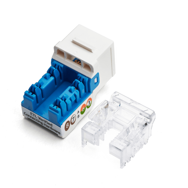 Cat6 Punch Down Keystone Jack | Unshielded | 12pc | Back | White