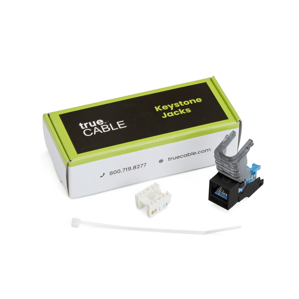 Cat5e Toolless Keystone Jack | Unshielded | 6pc | Black