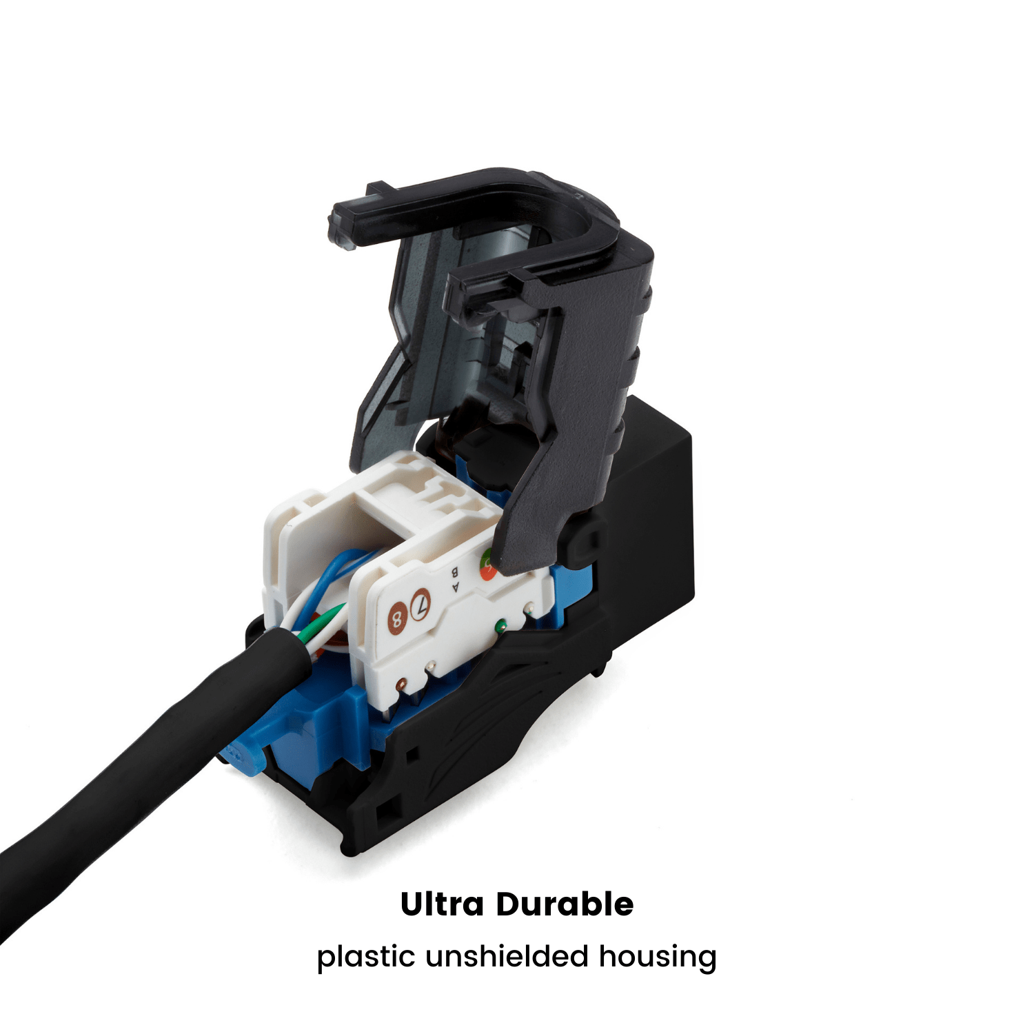 Cat5e Toolless Keystone Jack | Unshielded | 6pc | Black