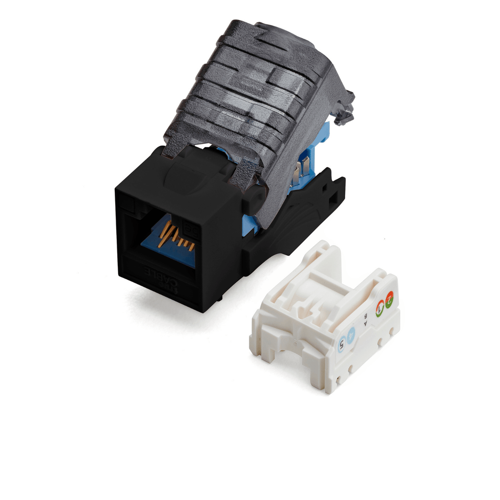 Cat5e Toolless Keystone Jack | Unshielded | 12pc | Black