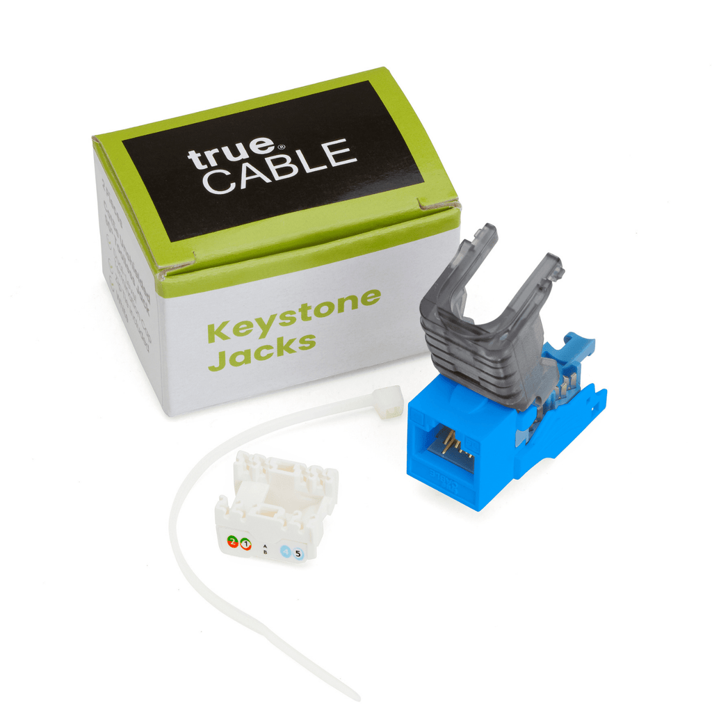 Cat5e Toolless Keystone Jack | Unshielded | 2pc | Blue
