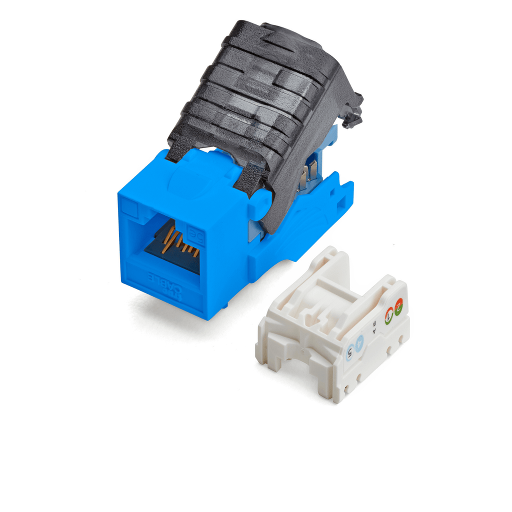 Cat5e Toolless Keystone Jack | Unshielded | 12pc | Blue
