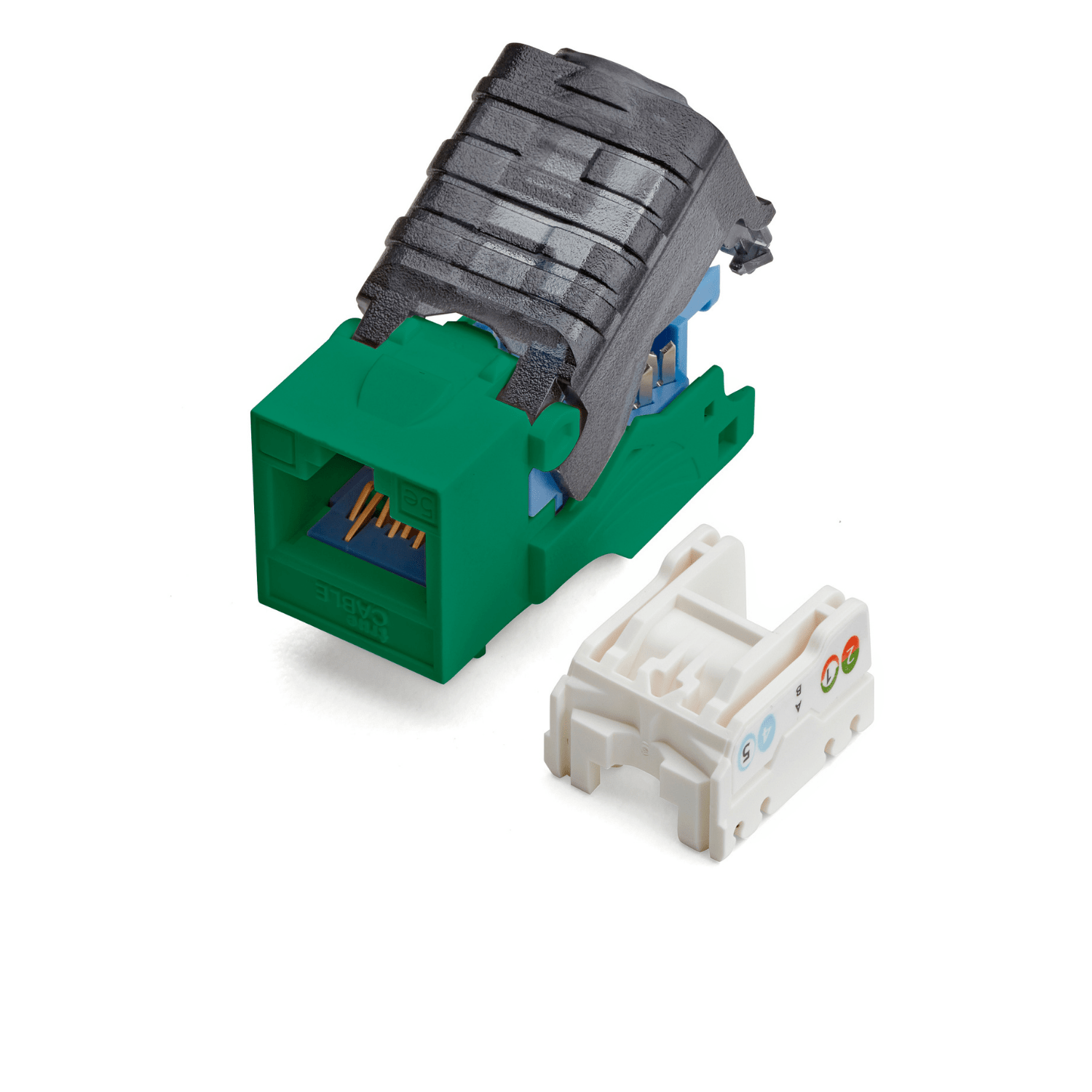 Cat5e Toolless Keystone Jack | Unshielded | 2pc | Green