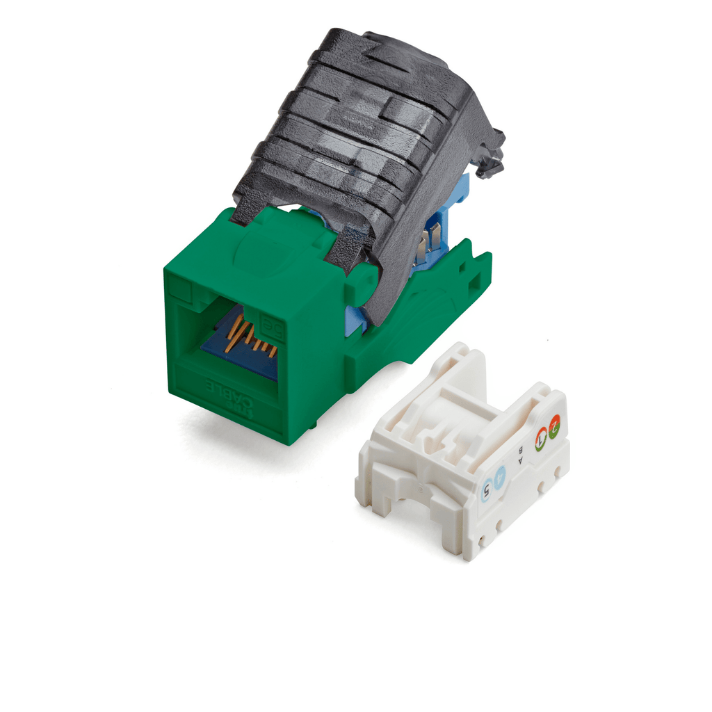 Cat5e Toolless Keystone Jack | Unshielded | 6pc | Green