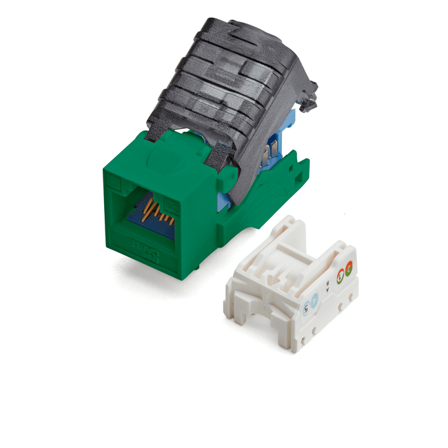 Cat5e Toolless Keystone Jack | Unshielded | 6pc | Green