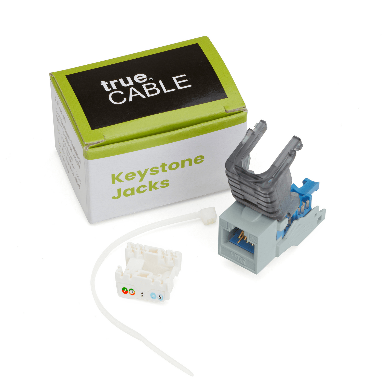 Cat5e Toolless Keystone Jack | Unshielded | 2pc | Packaging | Gray