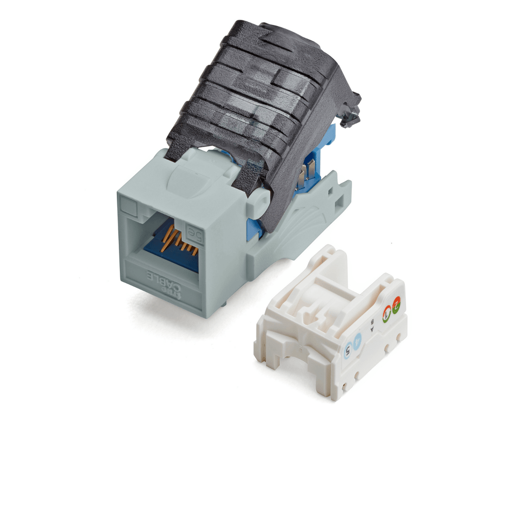 Cat5e Toolless Keystone Jack | Unshielded | 6pc | Gray