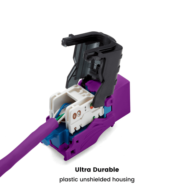 Cat6 Toolless Keystone Jack | Unshielded | 2pc | Purple