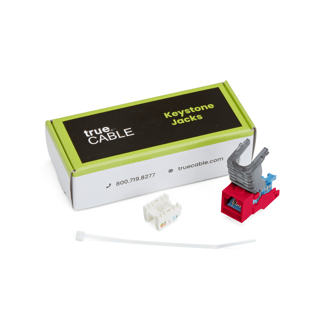Cat5e Toolless Keystone Jack | Unshielded | 6pc | Red